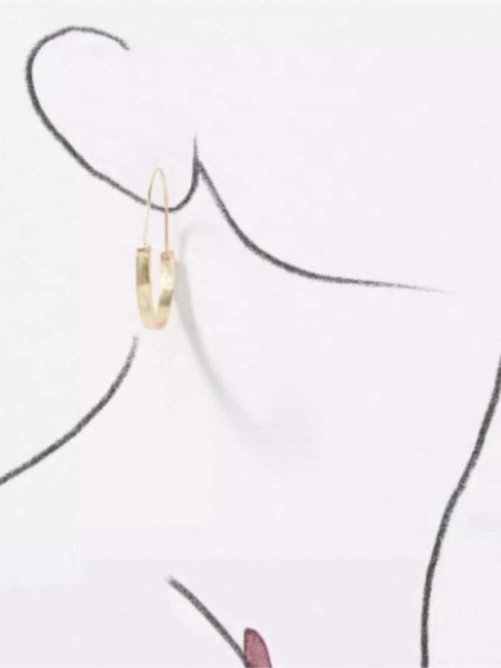 New! Annalise Hammered Gold Hoop Earrings (3012) NWOT - Picture 3 of 4